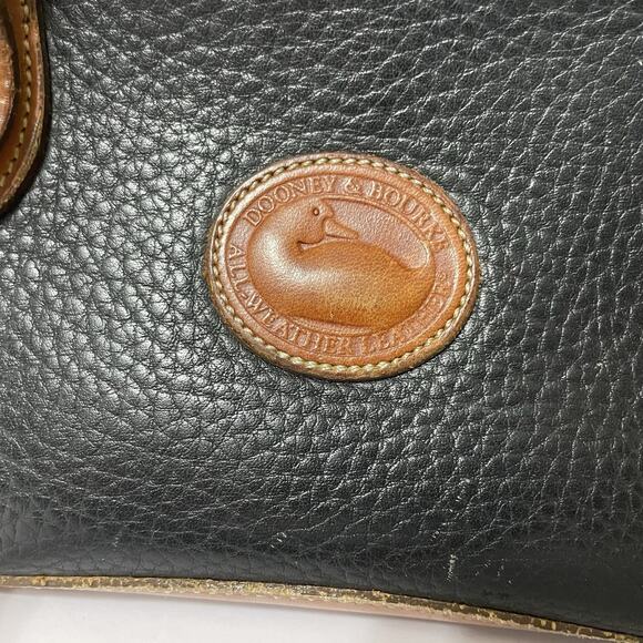 Dooney & Bourke Vintage Black Brown Leather Pebbled Hand Bag Purse - DAMAGED - Picture 2 of 16